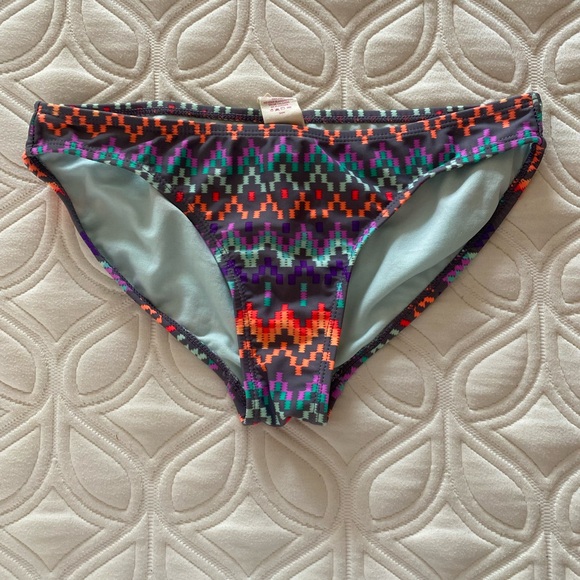 Vintage halter patterned OP bikini rainbow and grey gradient - Picture 5 of 6